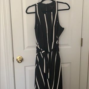 Banana Republic black white stripe dress